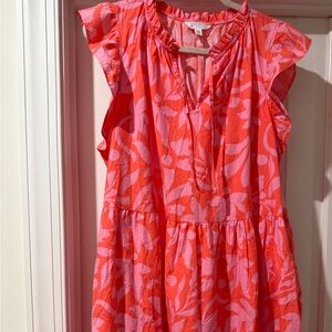 Time and Tru Coral Floral Dress